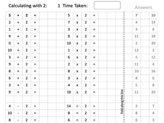 two times tables  2 x table worksheets