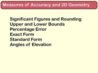Measures of Accuracy and 2D Geometry IB Applications and Interpretations AI SL