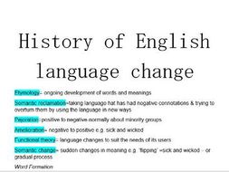 History of Language Change