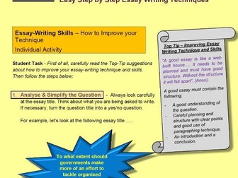 Easy Step-by-Step Essay Writing Skills Practice