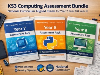 KS3 Computing Assessment Bundle – National Curriculum Aligned Exams for Year 7, Year 8 & Year 9