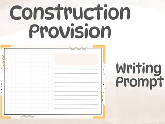 Construction Area Writing Prompt Sheet
