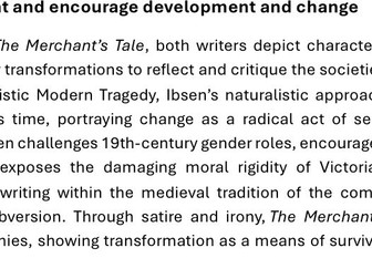 A LEVEL ENGLISH LIT OCR EXEMPLAR ESSAY