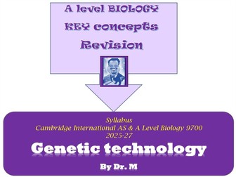 Genetic technology Cambridge A lev Biology worksheet with answer key