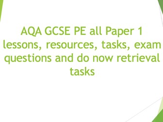 AQA GCSE PE: Cardiorespiratory, ae/anaerobic, exercise effects, data - lessons, resources, examQ