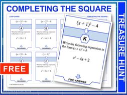Completing the Square (Treasure Hunt)