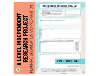Independent Research Project (IRP) - Guidance - A Level MFL Languages. Planning, organisation & prep