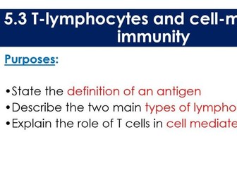 AQA A-level 5.3 T-Lymphocytes and cell mediated immunity