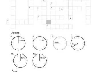Area of a circle- crossnumber puzzle
