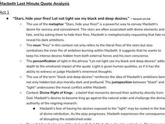 Macbeth Last Minute Quote Analysis