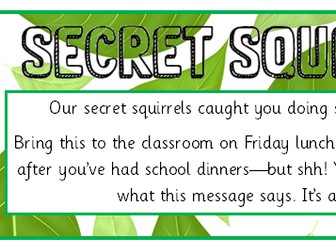 Secret Squirrel Reward Card