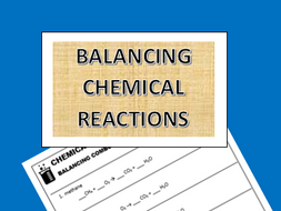 Balancing Chemical Reactions Worksheet | Teaching Resources