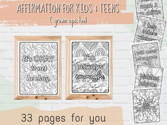 Mindfulness POSITIVE AFFIRMATION FOR KIDS