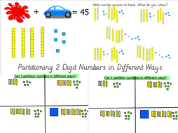 year 2 partition 2 digit numbers in different ways base 10