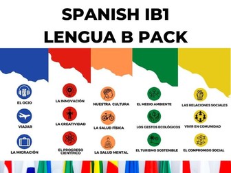 Spanish Vocabulary List IB1 Lengua B Pack - All 5 themes