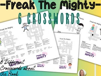 Freak the Mighty 6 Crosswords of the Book and Characters