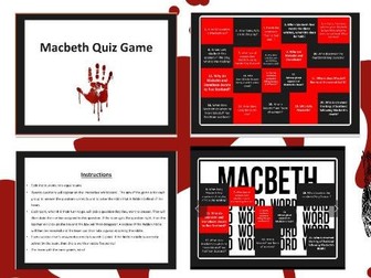 Macbeth 'Catchphrase 'Riddle' Solving Reveal Quiz - 20 Questions. English Literature. GCSE.