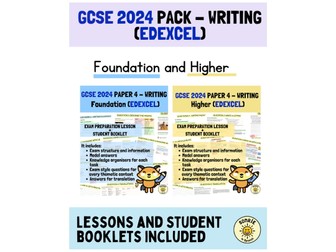GCSE 2024 PACK WRITING (EDEXCEL) PAPER 4 Presentations and student booklets