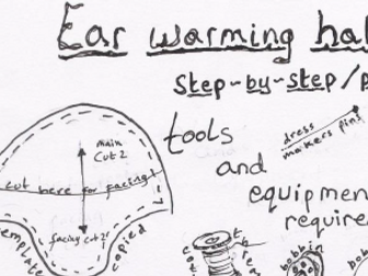 Ear warming hat step-by-step