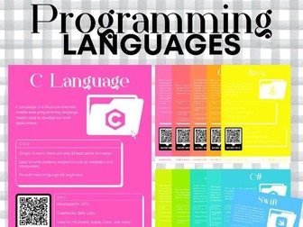 Programming Languages Posters Pack (Rainbow Theme)