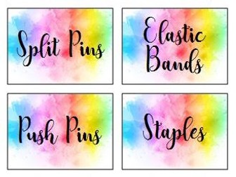 Watercolour Teacher Toolbox/Toolkit Labels