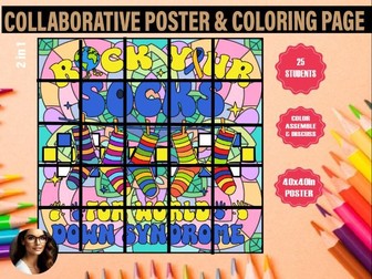 World Down Syndrome Awareness Day COLORING COLLABORATIVE POSTER