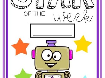 Star of the Week Certificate or Brag Tag