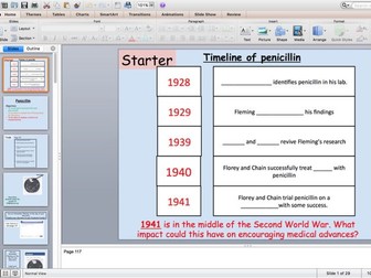Edexcel History GCSE (1-9) Medicine Through Time Penicillin Lesson
