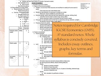Cambridge IGCSE Economics (0455) Notes