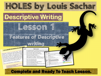 Holes by Louis Sachar - Descriptive writing  SOW - Lesson 1 (features)