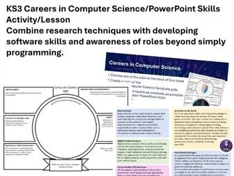KS3 Careers in Computer Science PowerPoint Research Activity