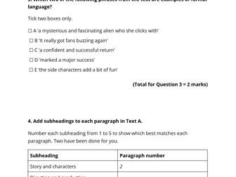 Level 2 Functional Skills English Reading Paper: Doctor Who