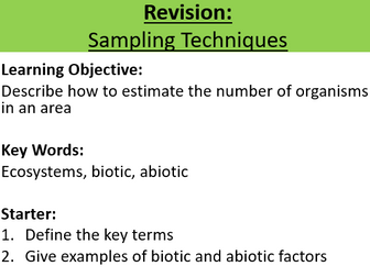 Ecology Practical Revision