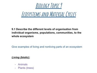 Edexcel GCSE Biology Topic 9 Grade 9 Notes