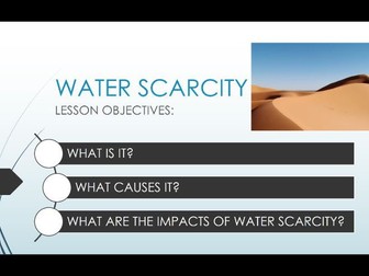 Water Scarcity powerpoint plus resources including board game and word search