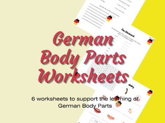 German Body Parts Worksheets