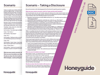 Safeguarding scenario - disclosures
