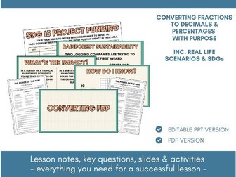 Converting Fractions, Decimals & Percentages | Lesson Notes, Slides & Activities
