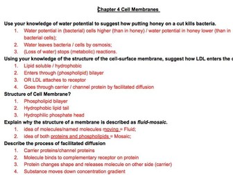 AQA AS/A2 Biology Mark Scheme Answers