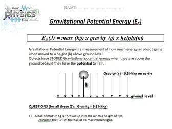 Gravitational Potential Energy Calculations