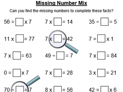 Seven Times Table Multiplication and Division Facts | Teaching Resources