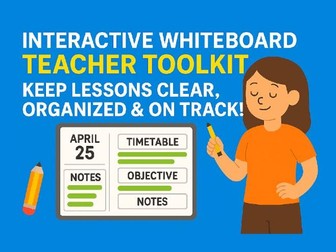 Interactive Whiteboard Teacher Toolkit – Date, Timetable, Objectives & Notes Pack