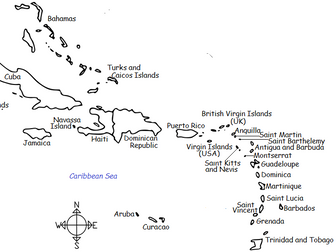 The Caribbean Printable Map and Word Search Puzzle Activity