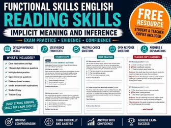 Functional Skills English Reading Implicit Meaning and Inference