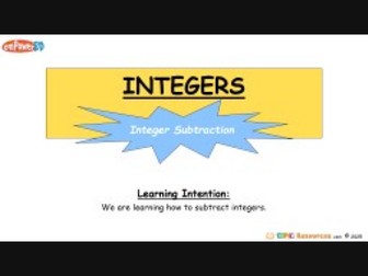 Integers Subtraction: Differentiated + Editable PPT + Codebreaker L1