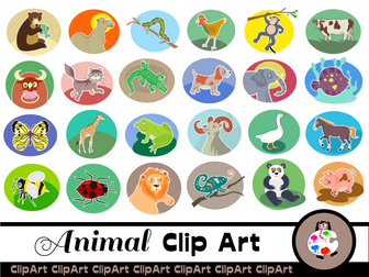 Wild Animal Clip Art Set