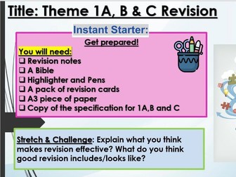 Eduqas A level Christianity Revision- Theme 1A,B and C