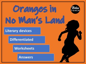 Oranges in No Man’s Land Figurative Language & Other Literary Devices Differentiated Worksheets