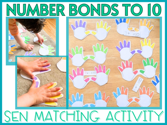 Number Bonds to 10 SEN Hands On Matching Activity Number Display YR/1