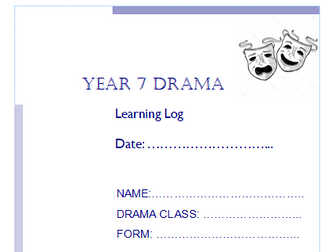 Printable Drama Learning Logbook for Y7 (adaptable)